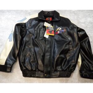Zorro USA Marine Corps Jacket XL Faux‎ Leather Eagle Patch Water Resistant New